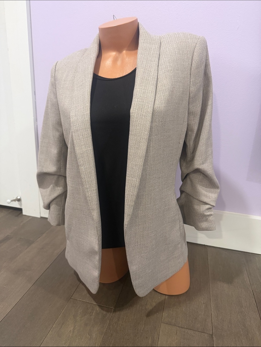 H&M Light Beige Open-Front Blazer